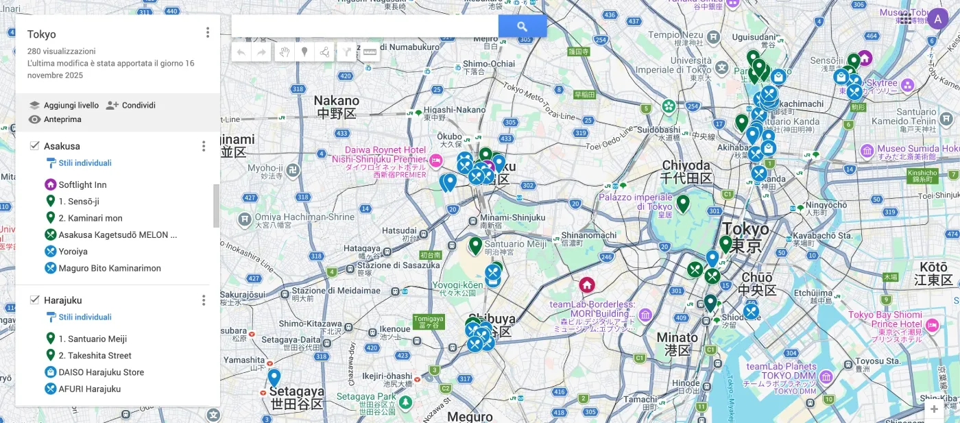 Mappa di Tokyo